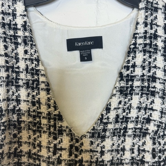 NWT Karen Kane Tweed Black and White Shift Dress Small - Picture 8 of 8